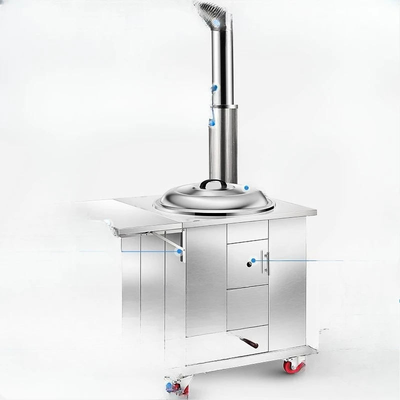 

Firewood stove, mobile large pot table for burning wood at home