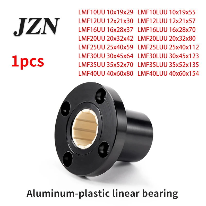 Maintenance-free Aluminum-plastic Round Flange Linear Motion Bearing LMF10UU LMF12UU LMF16UU LMF20UU LMF25UU LMF30UU 35 40UU/LUU