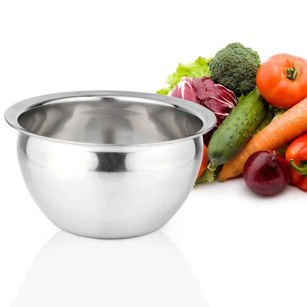 

Stainless Steel Basin Thickened Oil Basin Kitchen Supplies Salad Mixing Bowl Metal Container Lid Baking Pan Set