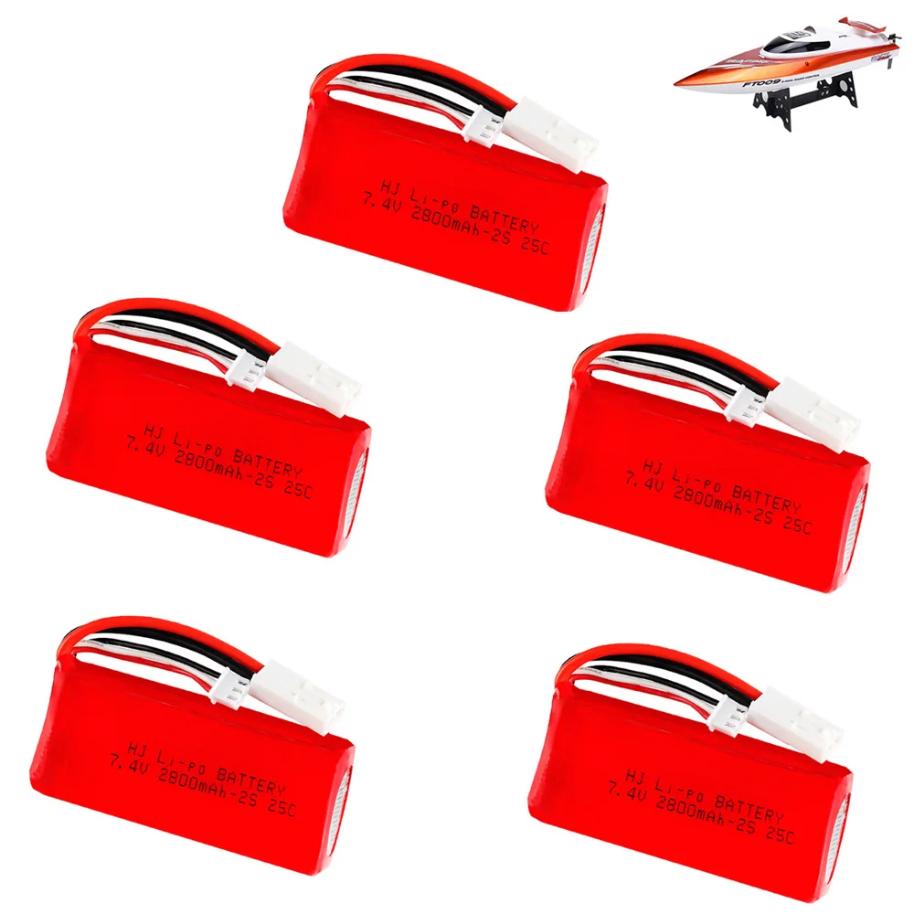 

Upgraded 7.4V 2800mAh 2S 25C Replacement Lipo Battery EL-2P Plug for Feilun FT009 RC Boat Spare Parts 7.4V High Capacity battery