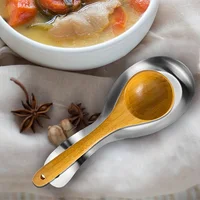 1pc Durable Stainless Steel Soup Spoon Rest Tray-Sleek, Simple Design for Home Commercial Use | Holds Spoons Small Kitchen Tools 4