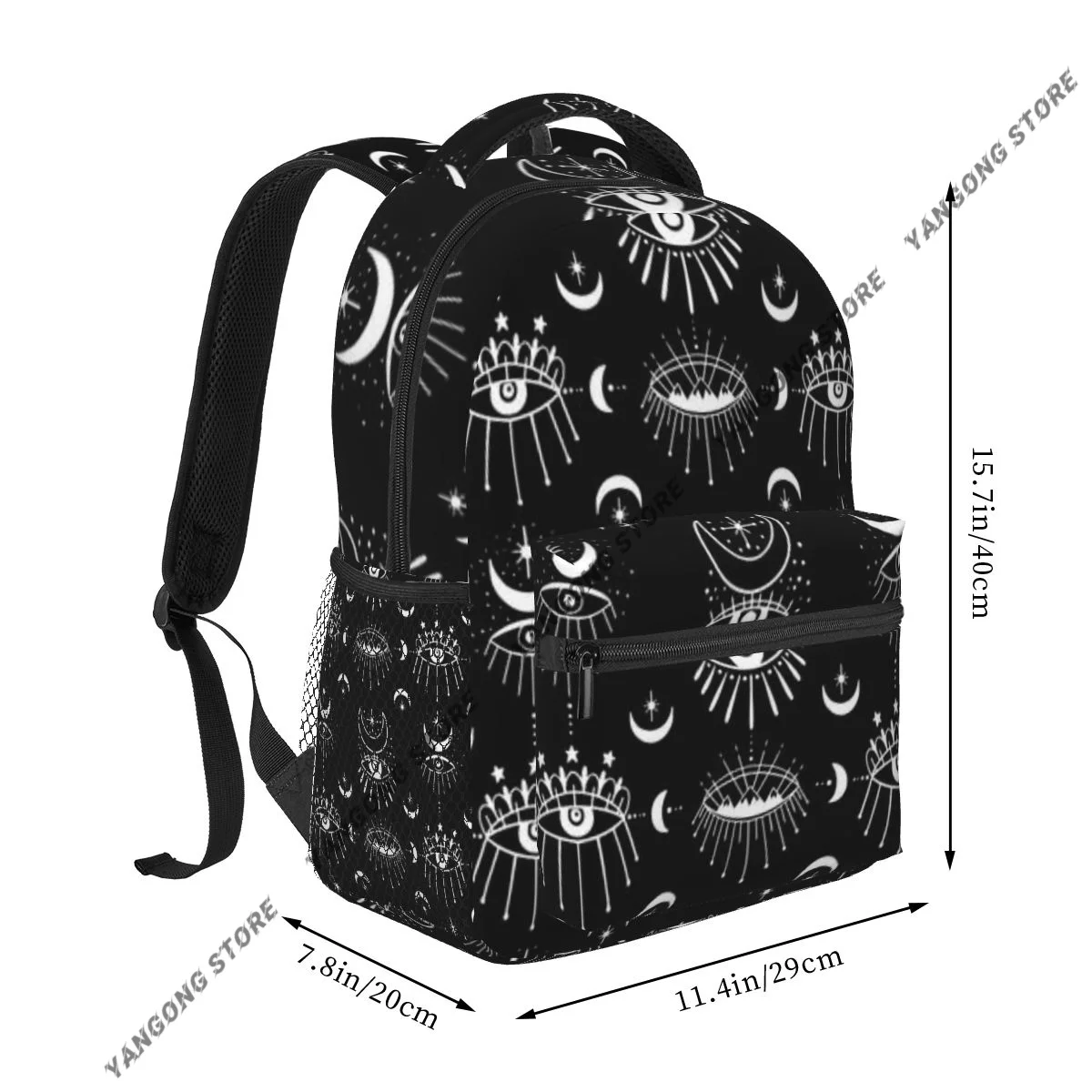 Fashion Backpack Women Men Unisex Students Backpacks Mystic Hamsa And Evil Eye Symbol Travel bag Bookbag