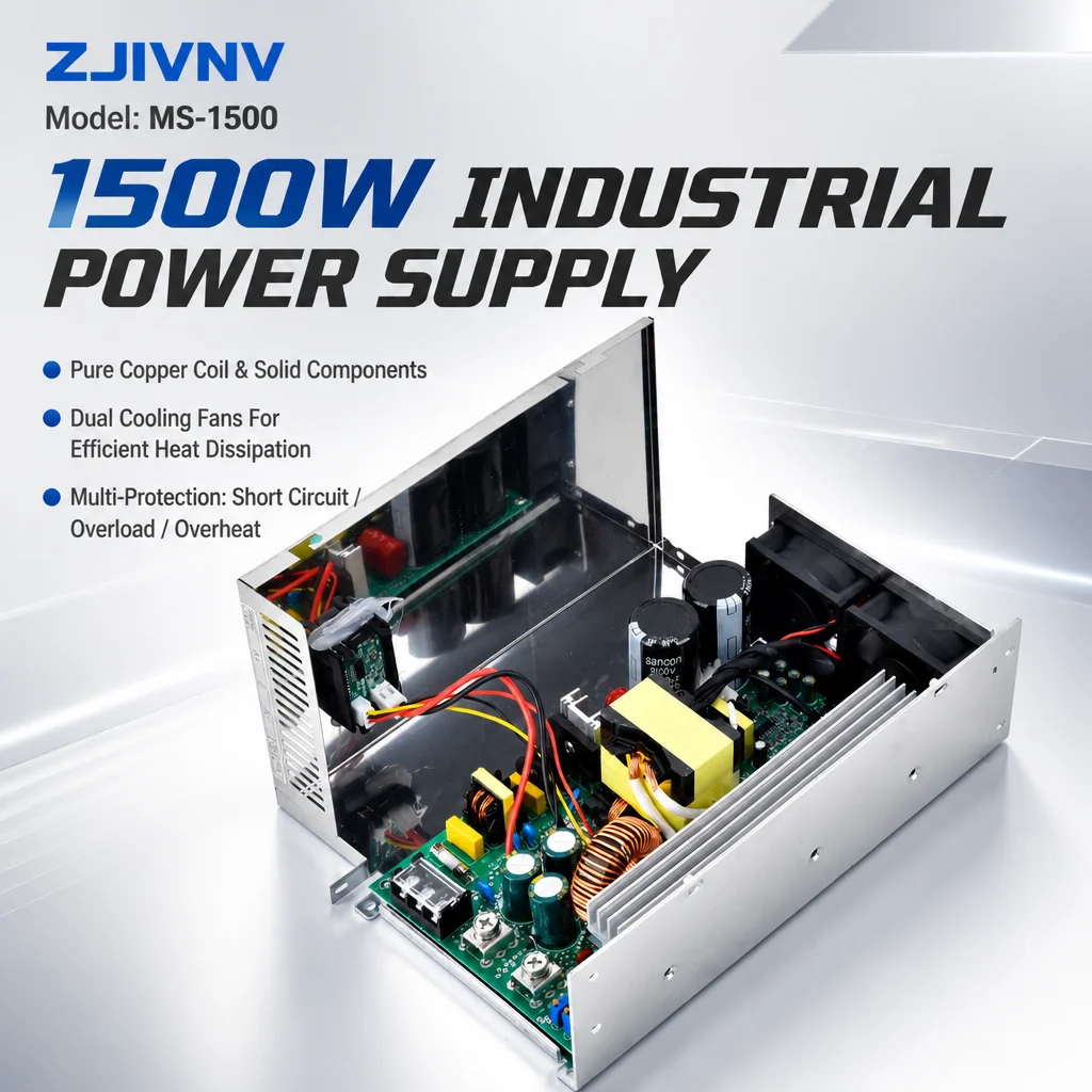 1500W Adjustable Switching Power Supply 110/220VAC to DC 24V 36V 48V 60V 72V 80V 90V 100V 150V 220V MS-1500 With/Without Display