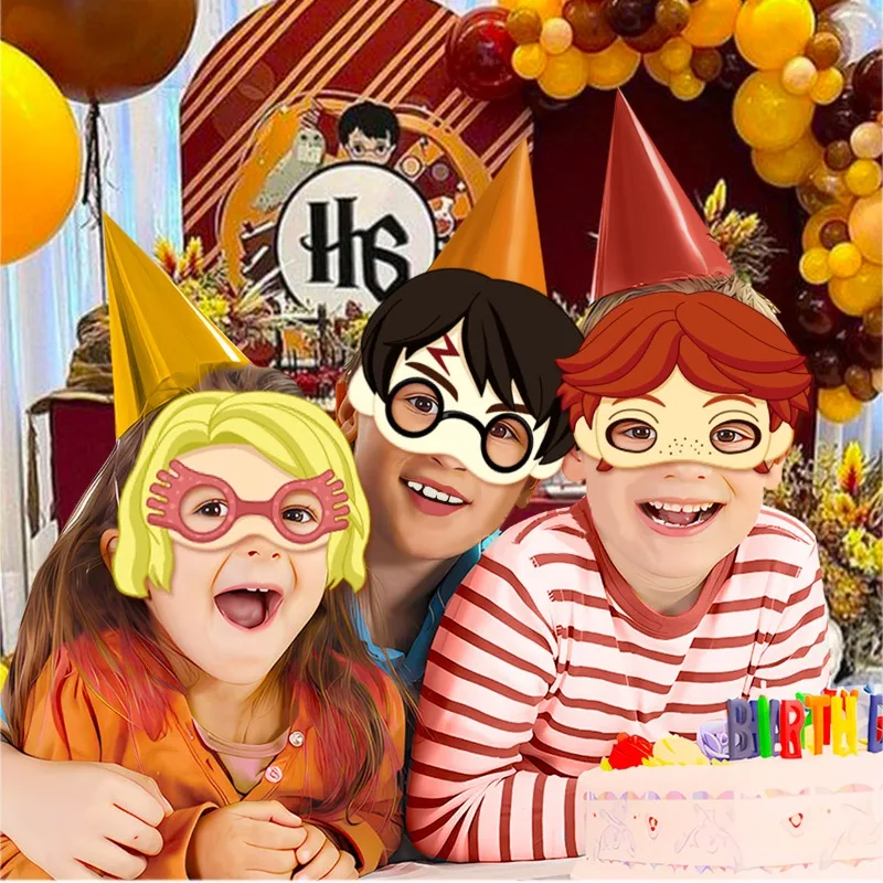 

Hot Cute HARRY POTTER Series 12PCS Paper Mask Creativity Print Theme Party Half-face Mask DIY Birthday Party Photo Props