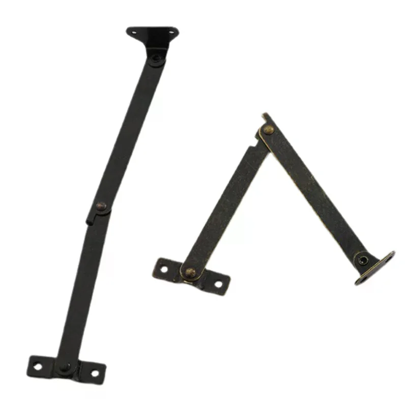 2PCS Lid Support Hinges Stay Antique Bronze Iron Decor Hinge Box Furniture