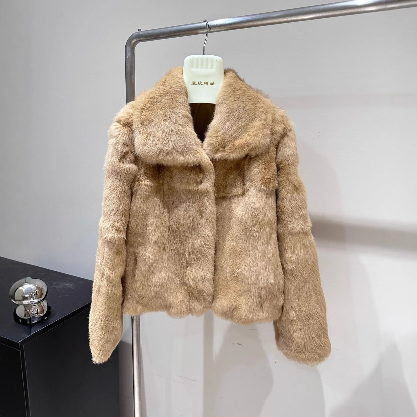 New Dream Lover Rabbit Hair Slimming Real Fur One Piece Short Coat