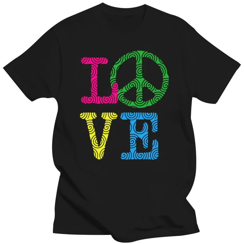 

Мужская Повседневная футболка с надписью «Love Peace»