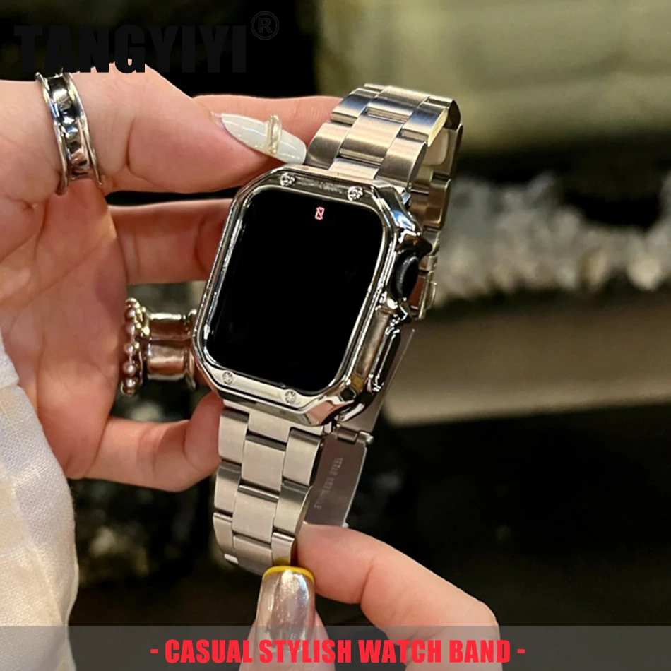 

Ремешок из нержавеющей стали для Apple Watch Band S11/10/9/8/7/SE/6/5/Ultra IWatch 49/46/45/44/42/41/40/38 мм с браслетом Armor Shell