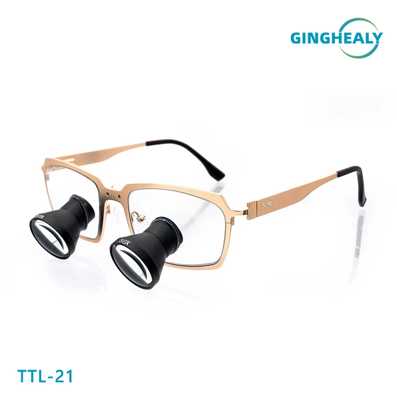 

Лупы Ginghealy 21 TTL Galilean 2.5X/3.0X/3.5X с регулировкой IPD, стоматологические хирургические лупы с диоптриями, титановая оправа для близоруких