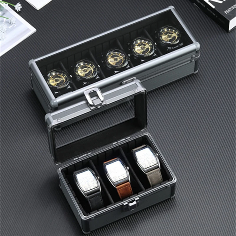 Aluminum Suitcase Case Display Storage Box Watch Storage Box Watch Clock Box Case Watch Bracket Clock Tool Box