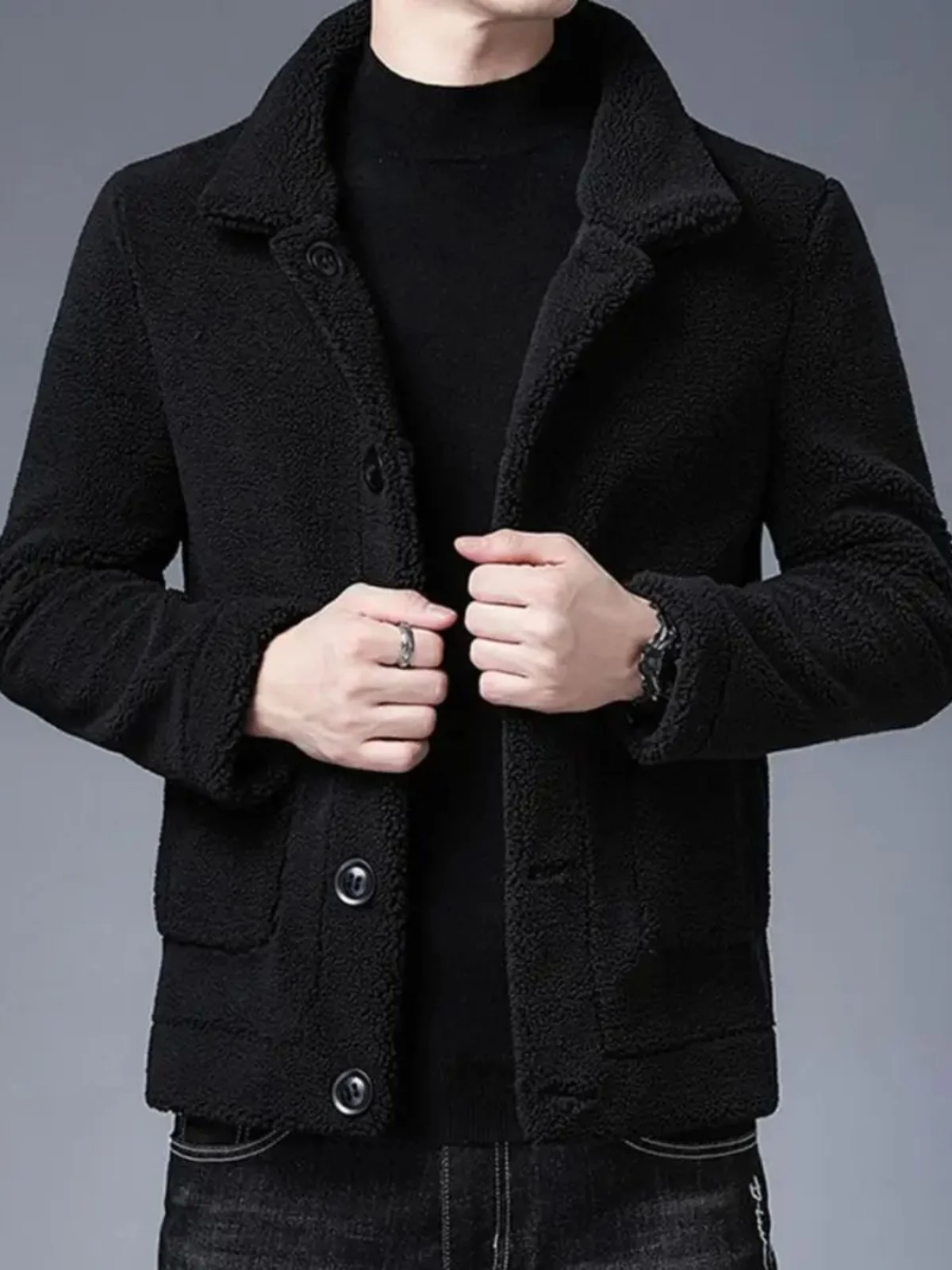 

Корейская версия: Мужская куртка из ангорского бархата с теплыми ворсистыми волокнами, приталенная, для молодежи, на каждый день, осенне-зимняя, ветрозащитная, удлиненная.