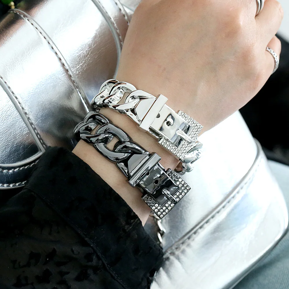 Cross-border bracelets Women's cold wind chains Light luxury bracelets Stacked wind Light luxury inlaid diamonds Foreign trade p