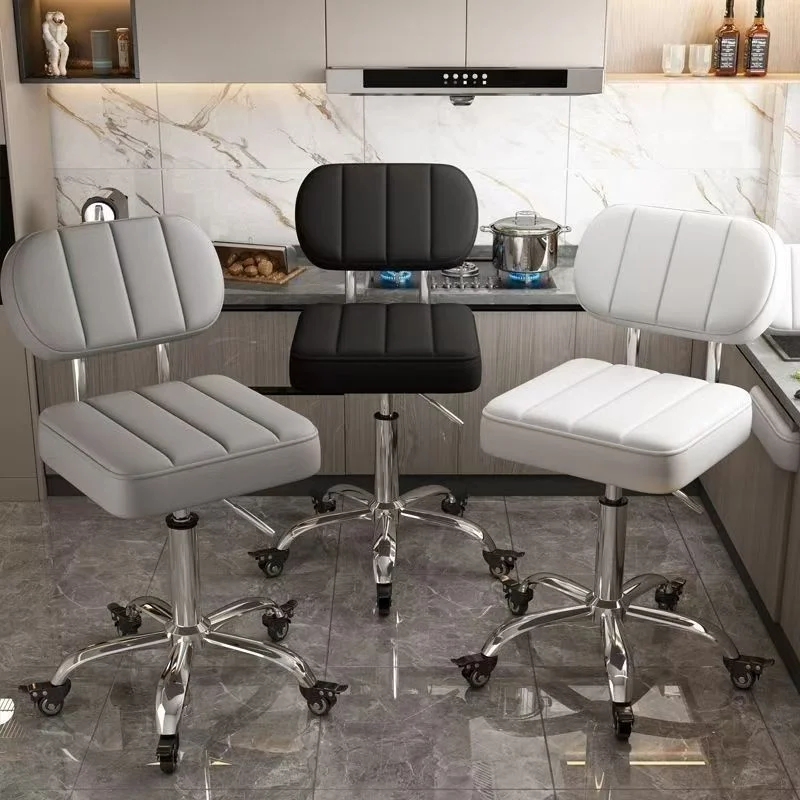 Adjustable Height Makeup Chair Swivel Wheeled Bedroom Vanity Chair Backrest Beauty Chair Pratical Office Chairs Homeuse New Sale