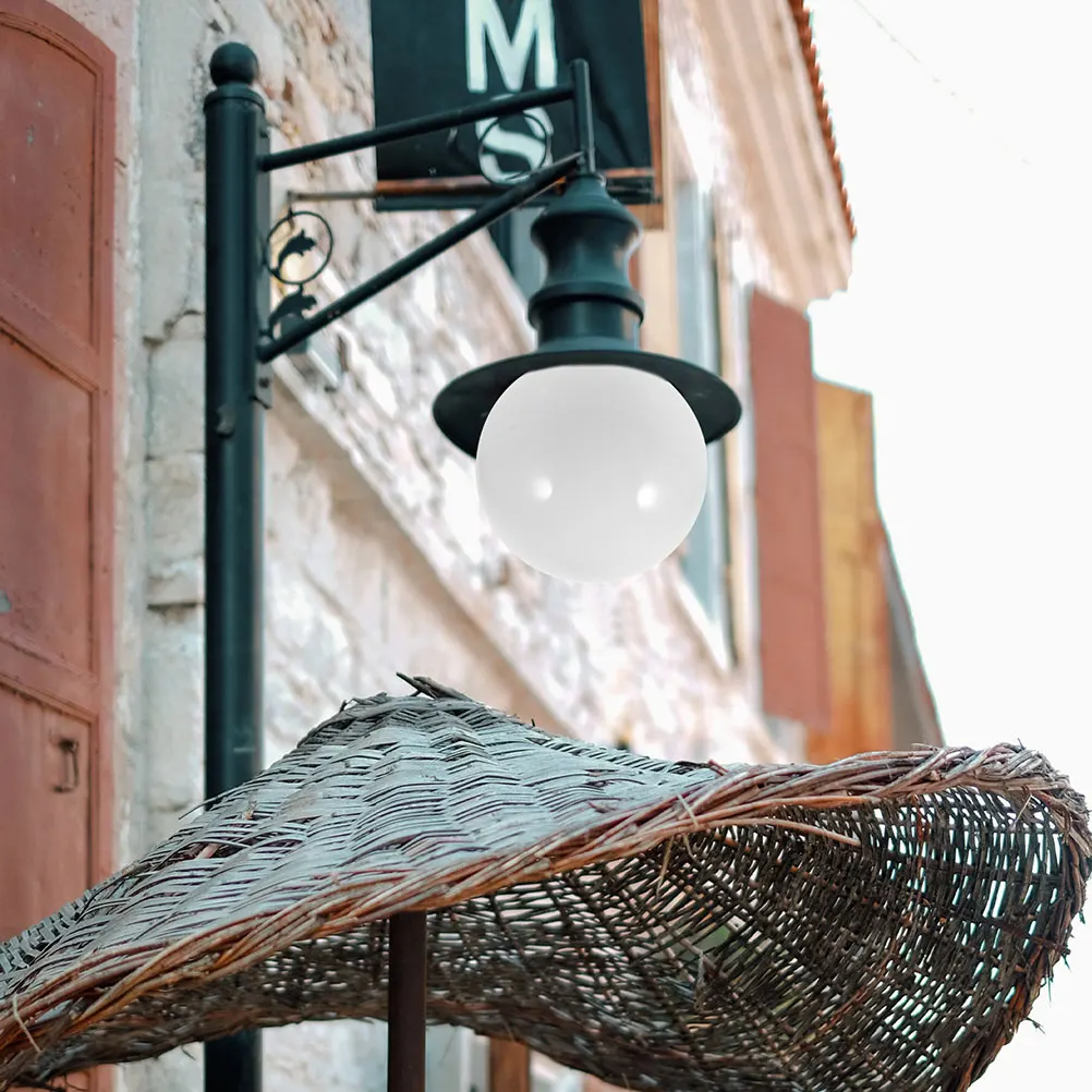 

2pcs Round Acrylic Lamp Shade Cover Globe Protector For Outdoor Lighting Fixture Replacement Decorative Post Light Accessory