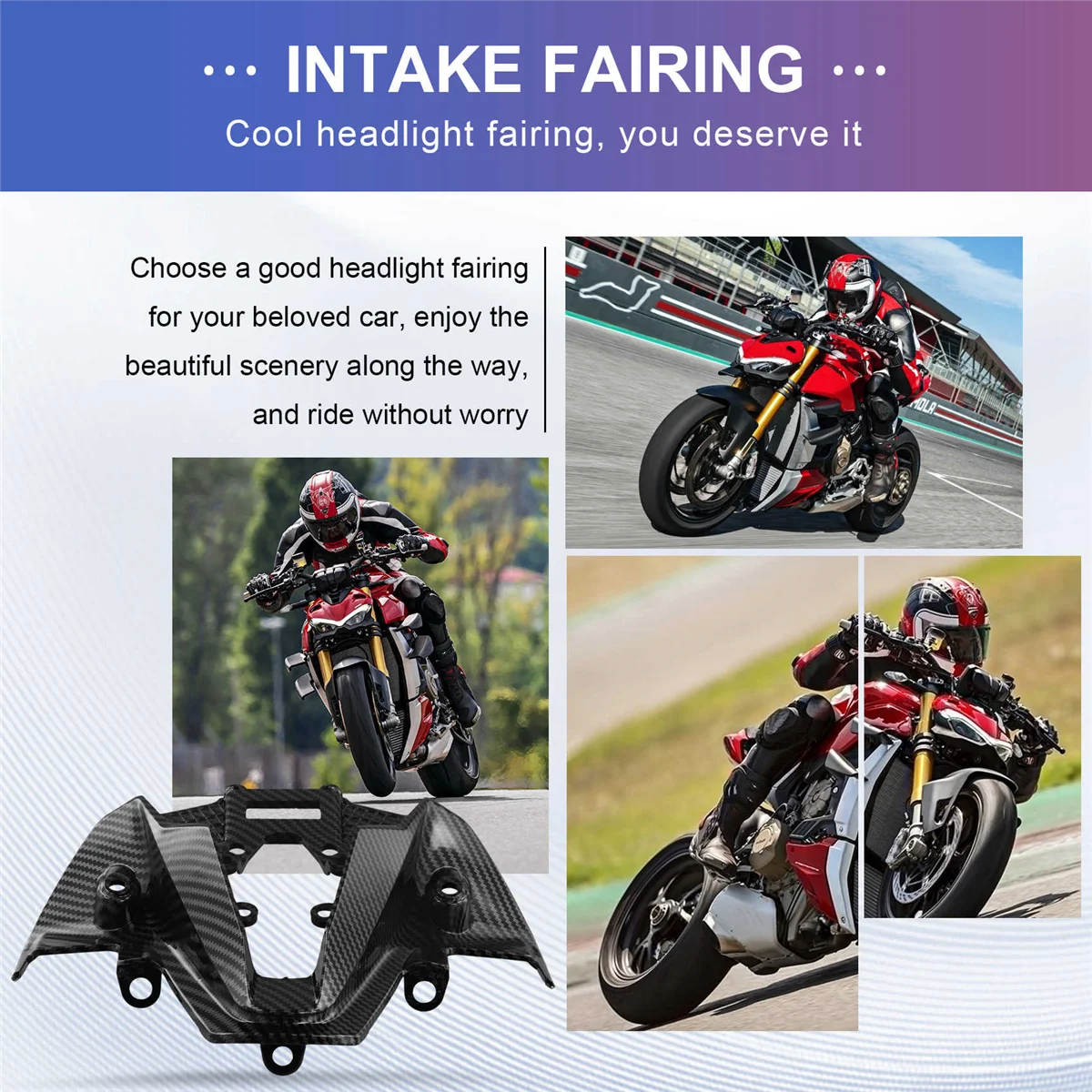 M0t-rMotorcycle Front Headlight Air Intake Inter Fairing Fit for Ducati Streetfighter V4 V4S 2020 - Image 3