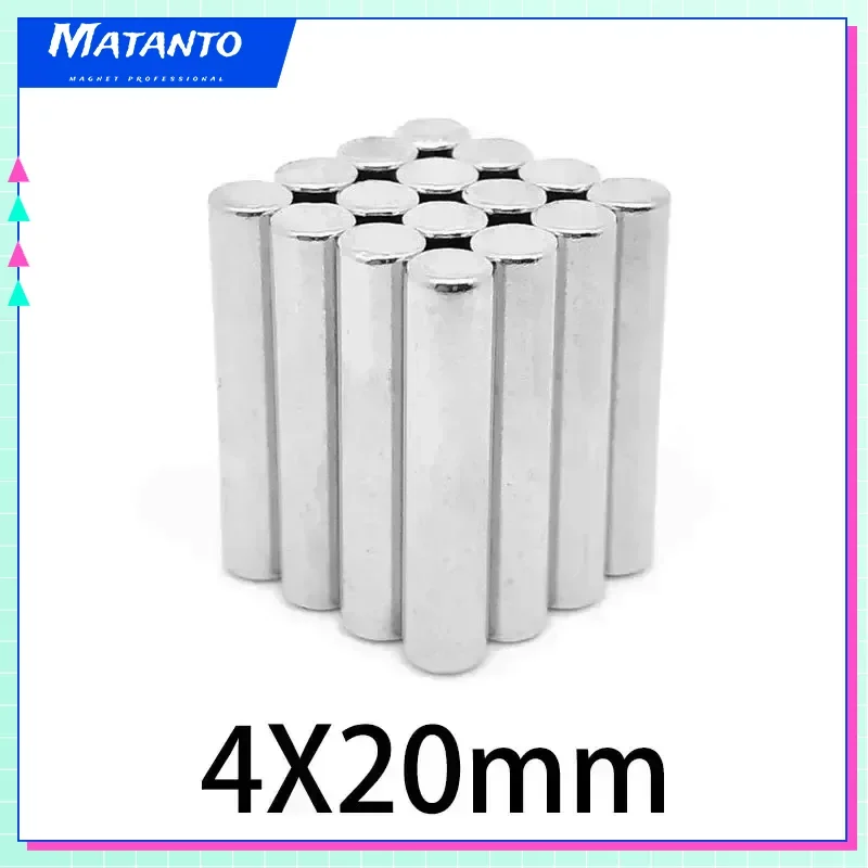 10/20/50/100 pz 4x20mm piccolo rotondo Super forte magnete al neodimio Dia 4mm Mini N35 magneti frigo foglio magnetico 4*20