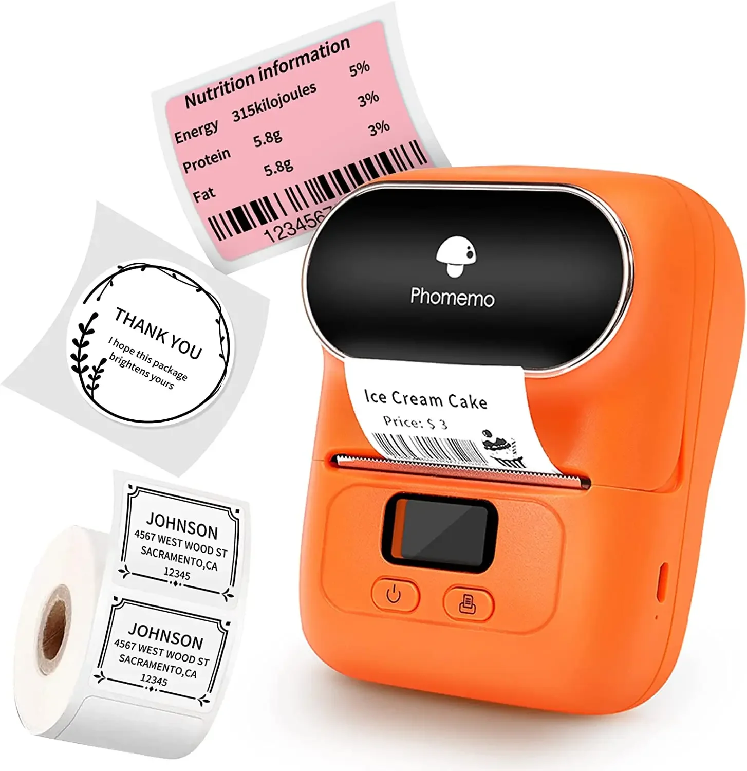 Phomemo M110 Label Maker Portable Mini Blue tooth Thermal Label Printer Apply to Labeling Android iOS Mini Printer