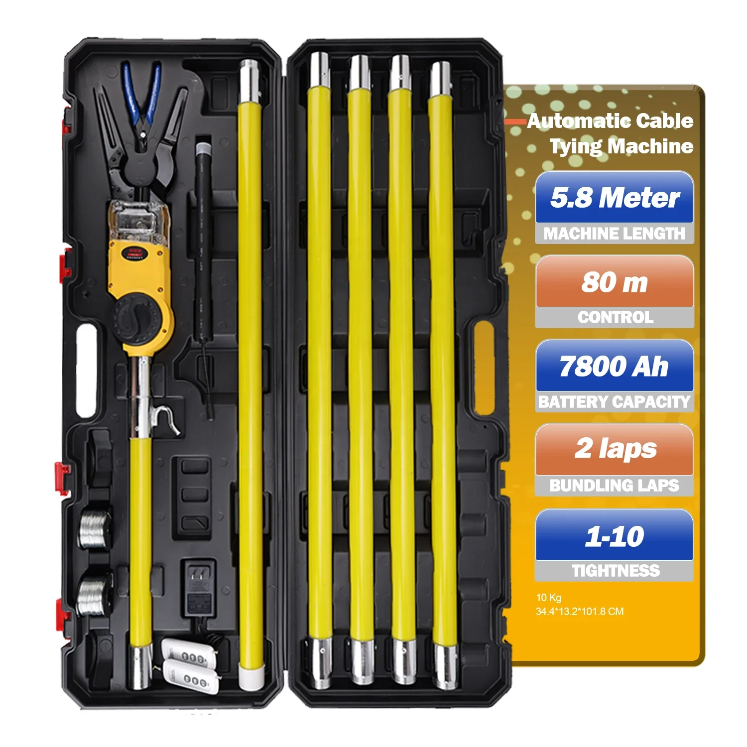 TH Automatic Cable Tying Machine Optical Cable Binding High Altitude Wire Organizer Tidy up Electric Wires Wiring Harness Tool