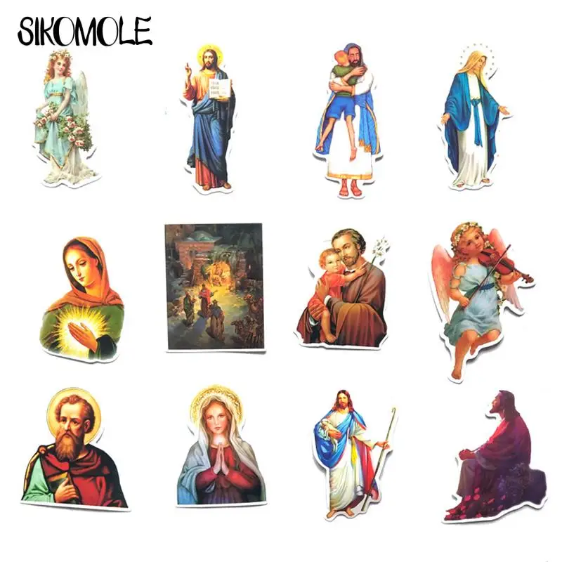 10/30/68pcs Cartoon Jesus Christian Prayer Stickers DIY Toys Luggage Motor Luggage Notebook Blessing Graffiti Decals Sticker F5