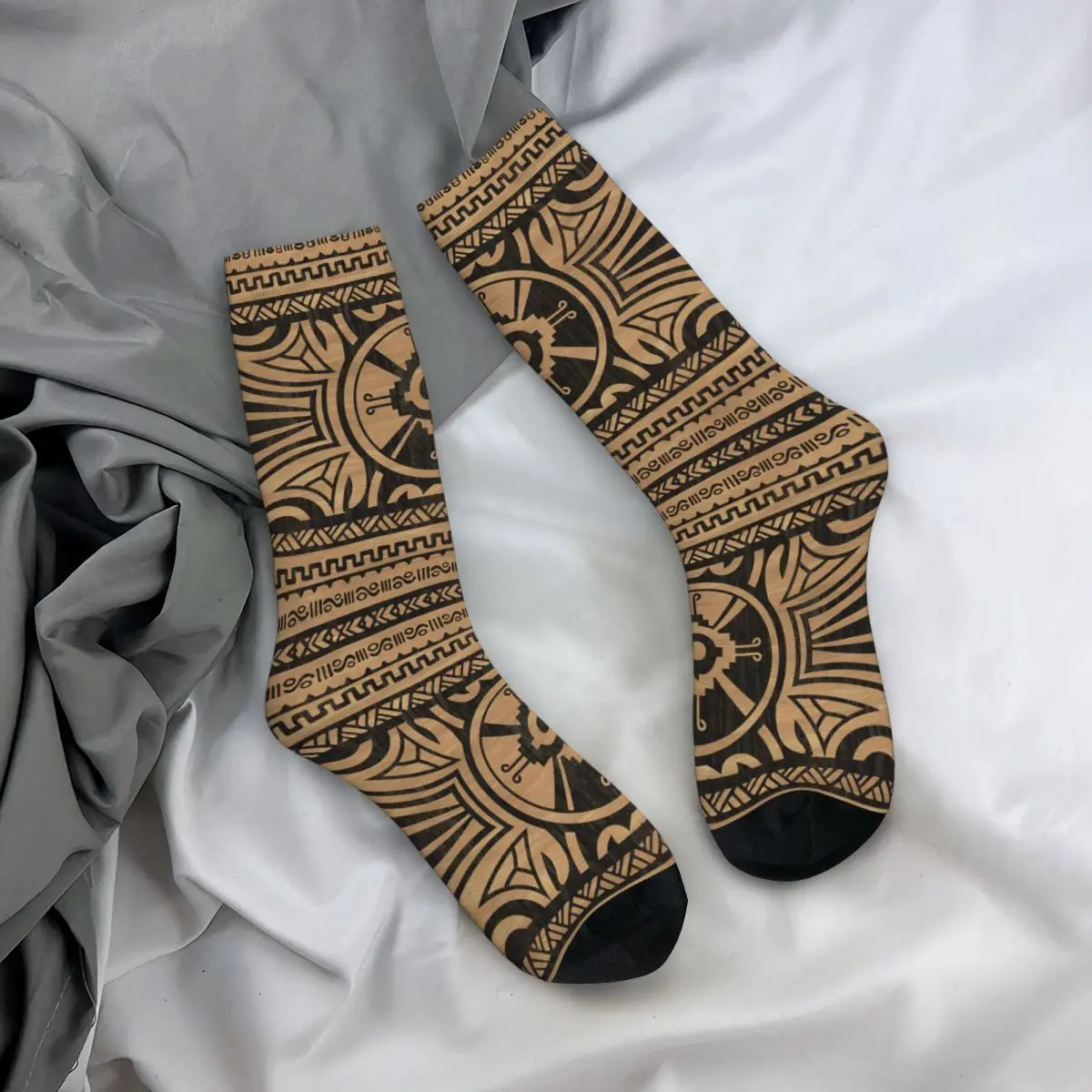 Hunab Ku Mayan Symbol Wooden Texture Adult Socks Unisex socks,men Socks women Socks