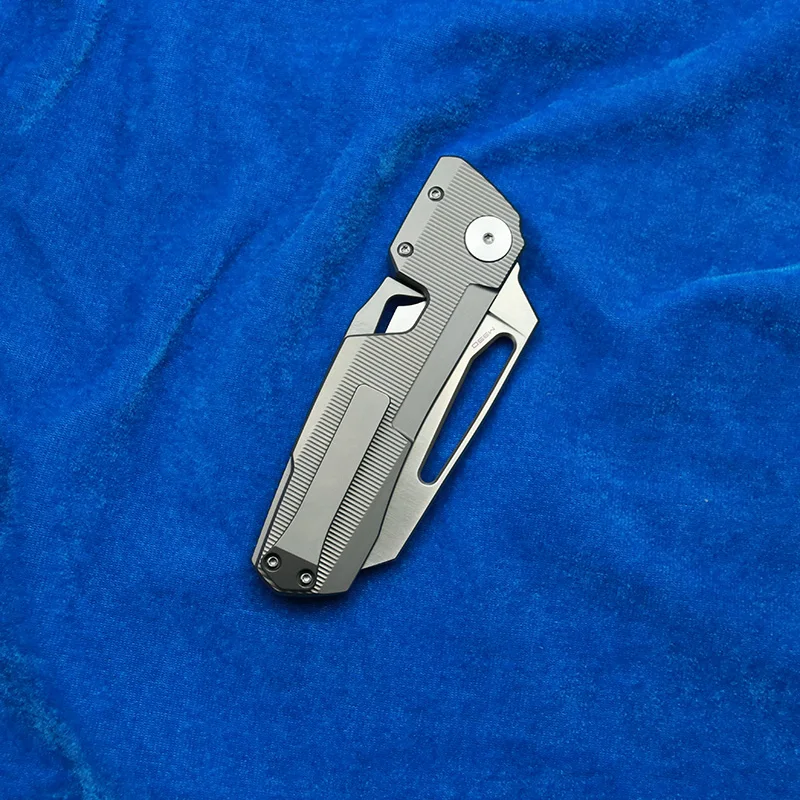 LEMIFSHE WinterPudding 8ight Magnet Innen M390 Klinge Keramiklager Titangriff Taschen-EDC-Werkzeug Camp Hunt Klappmesser b