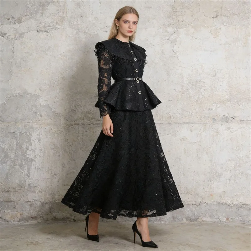 

Glitter Sequins Women Suit Skirt Set 2 Pcs Prom Dress+Blazer Belted Long Party Gown Formal Wedding Guest Birthday Evening Robe