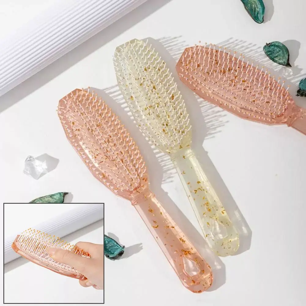 New Trendy Anti-knot Clear Ribs Comb Hair Stylishing Tool Anti-static Massage Comb Portable Convenient to Use Air Cushion Comb