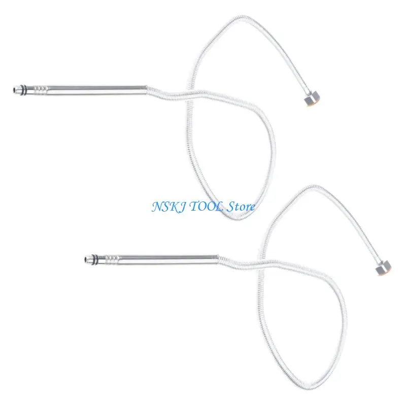 L8RC 2Pcs Faucet Hose Hot and Cold Water Inlet Pipe Stainless Steels Shower Hose