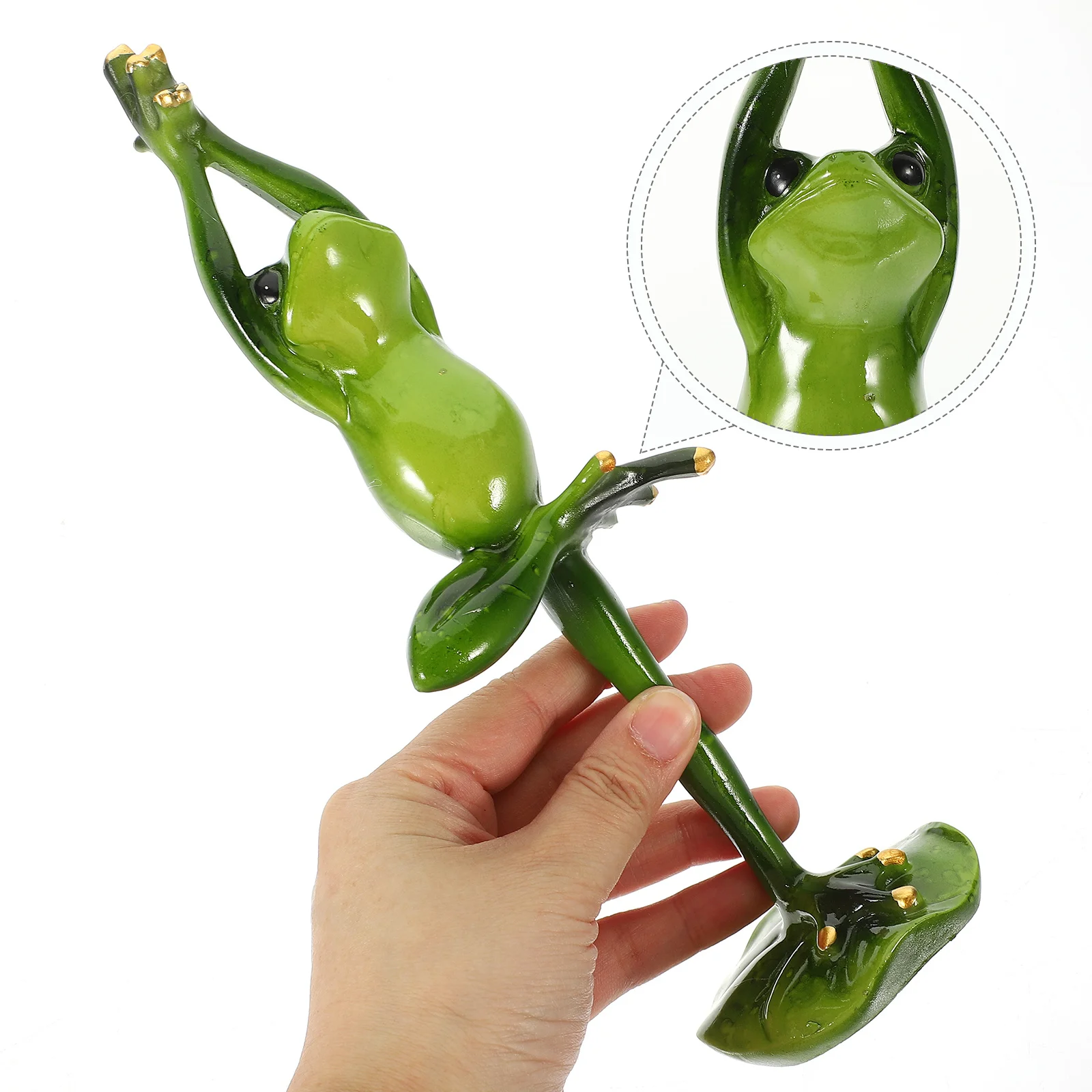 

2Pcs Yoga Frog Resin Craft Decor Moderate Size Stable Desktop Ornament Creative Frog Theme Decor for Home Desktop Wine Cabinet