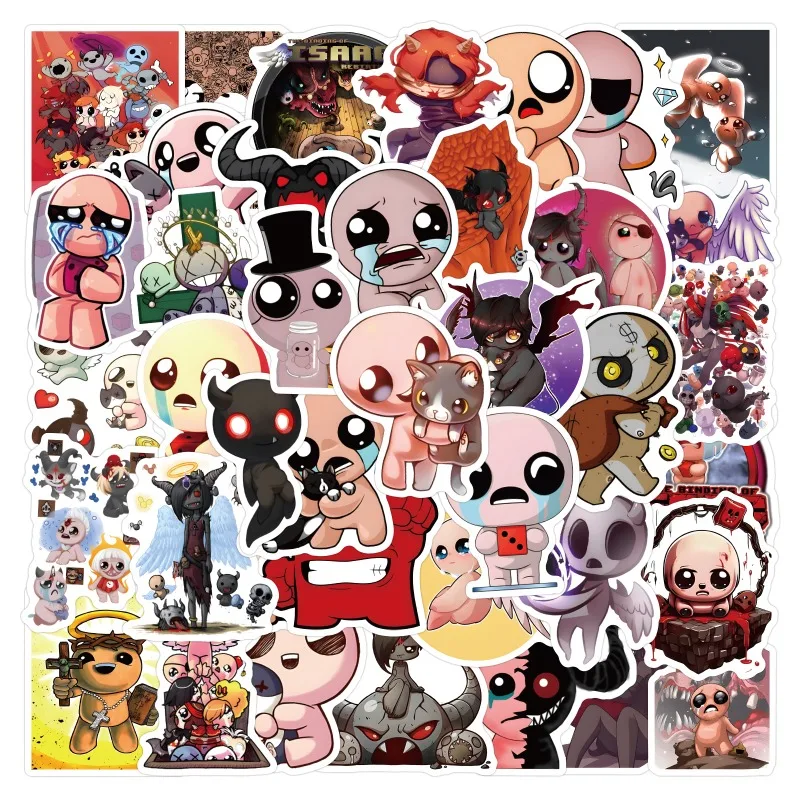 50pcs Game The Binding of Isaac Graffiti Sticker Water Cup Luggage Laptop Mobile Phone Scooter Guitar Decoration Sticker