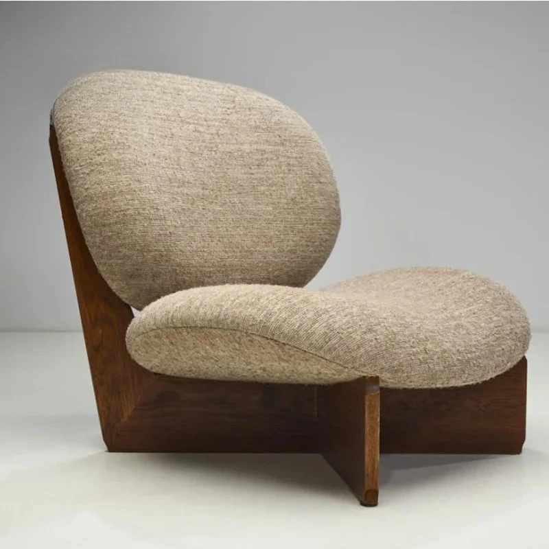

Nordic Light Luxury Single Solid Wood Leisure Sofa Designer Hotel Combination Furniture