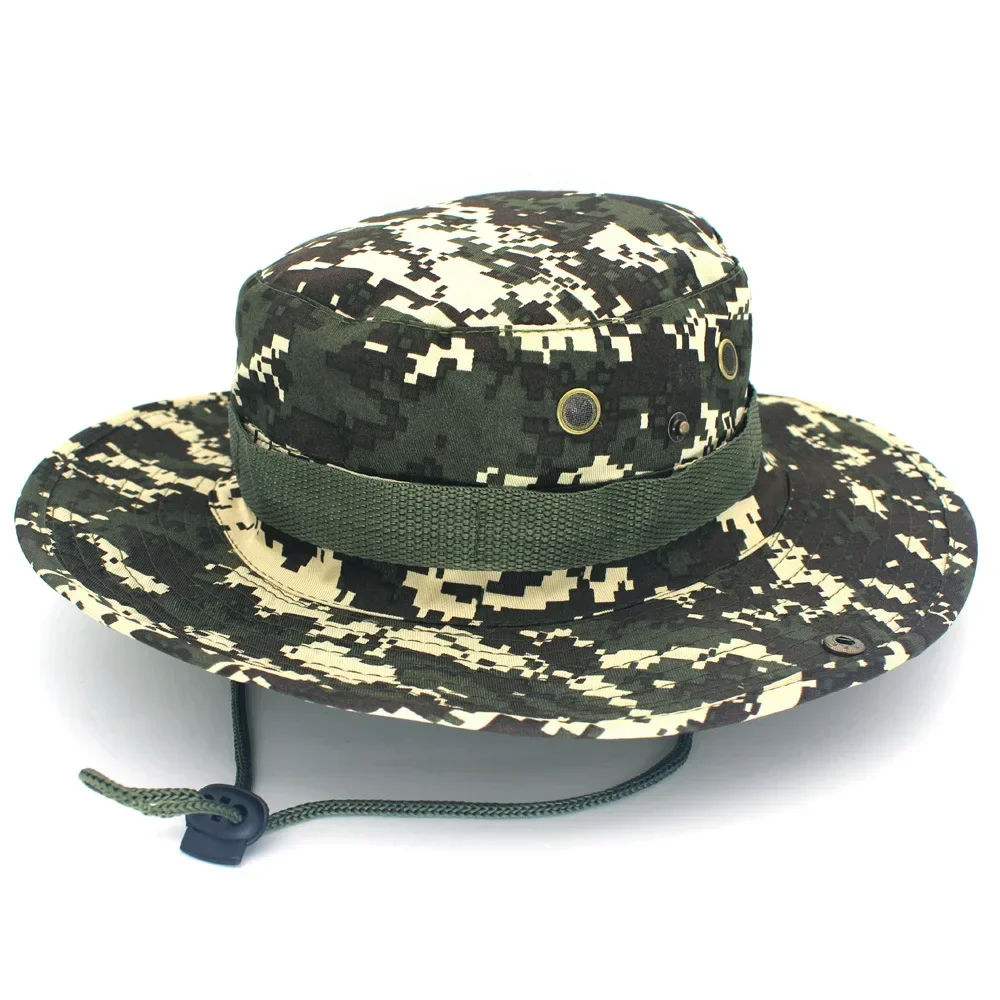 Camouflage Tactical Cap Boonie Bucket Hat Caps Camo Men Outdoor Sports Sun Bucket Cap Fishing Hiking Hunting Hats