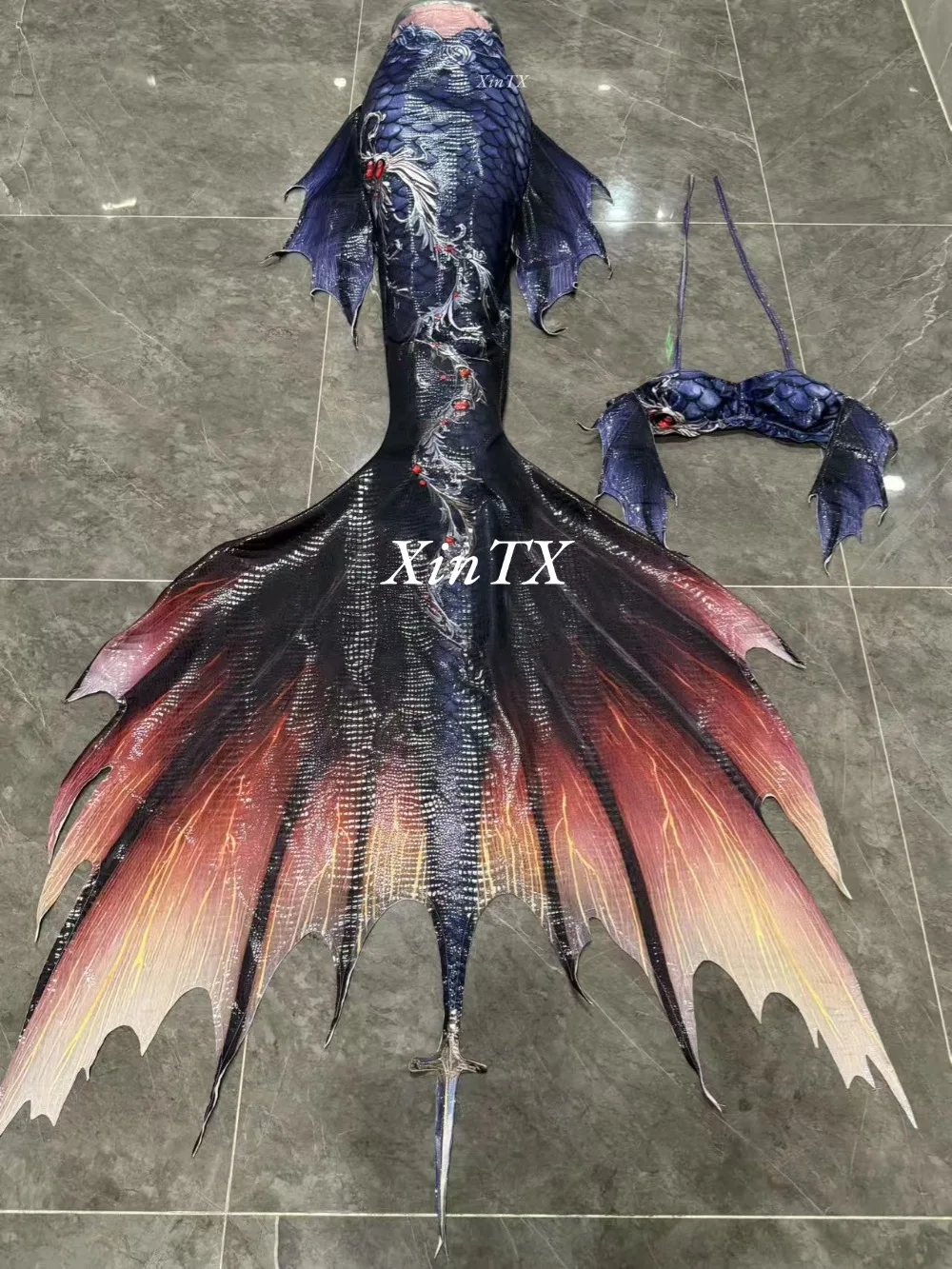 

Adult men's and women's fish skin customization seaside aquarium diving shooting mermaid performance costume swimsuit