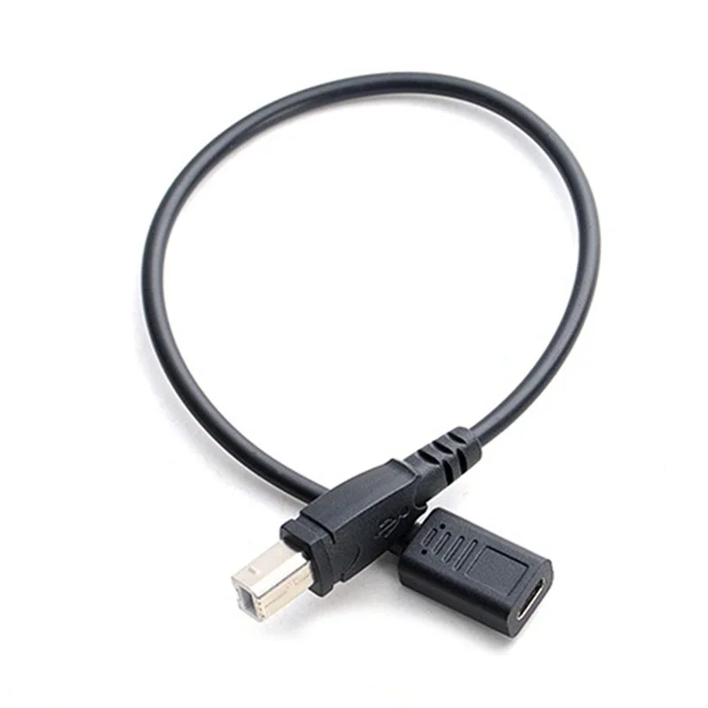 New USB-C USB 3.1 Type C Male Female Connector to USB 2.0 Type B Male Data Cable for Phone Connect Printer Scanner Piano