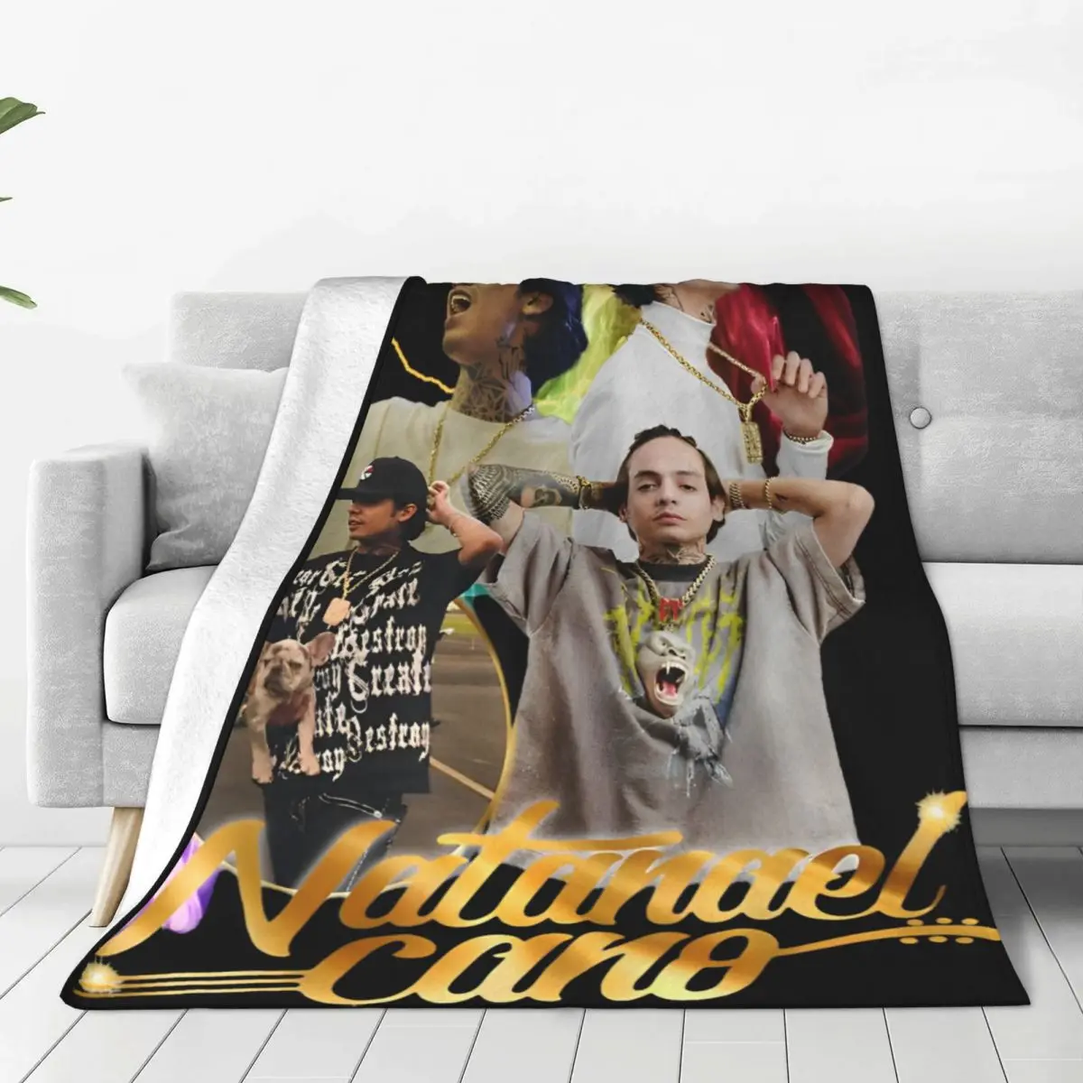 

Natanael Cano Rapper Flannel Throw Blanket Nata Montana Blankets for Sofa Couch Soft Bedroom Quilt
