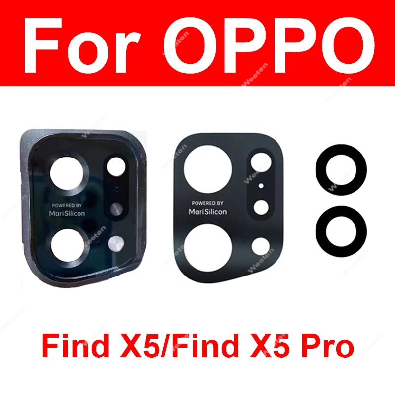 

For OPPO Find X5 PFFM10 CPH2307 Find X5 Pro Back Camera Glass Lens Frame Rear Camera Lens Glass with Cover Holder Repair Parts