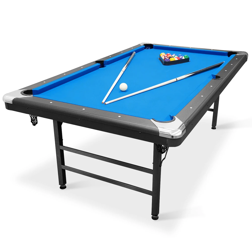 Portable Pool Table, Includes Full Set of Balls, 2 Cue Sticks, Chalk, and Felt Brush,Folding Pool Table,Simple Assembly Needed