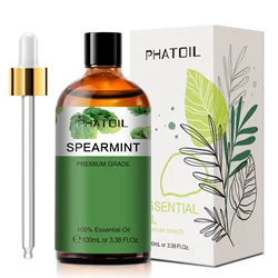 Phatoil Spearmint Pure Essential Oil for Diffuser Humidifier Relax Skin Care Massage Hair Growth Soap Candle Bath Bombs Making