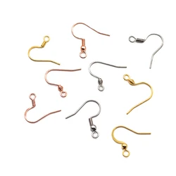 50PCS 316L Stainless Steel French Earrings Hooks Gold Plated Earring Wire Findings for DIY Jewelry Making Craft Findings