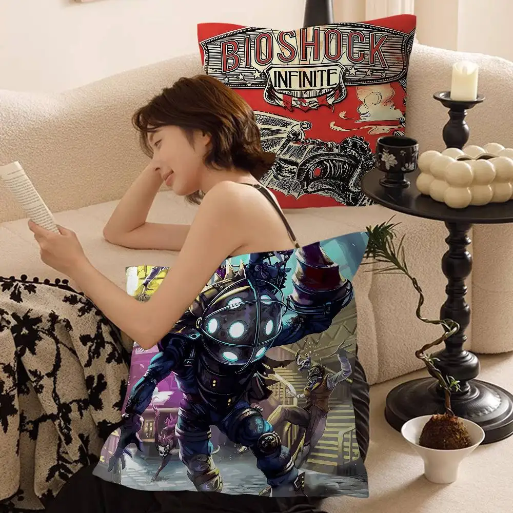 T-The Game Of B-BioShock Punk Pillowcase Toon Gift Cushion Cover Bedroom Home Sofa Chair Seat Decor Pillow Case