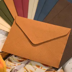 New 5-10pcs/pack C6 Retro Hemp Texture Western Envelopes for Wedding Party Invitation Greeting Cards Gift Envelopes Customized