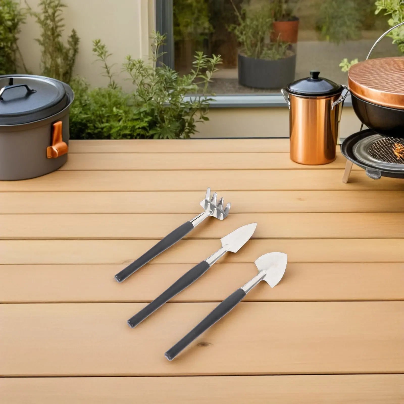 6pcs Stainless Steel Mini Garden Tool Set for Indoor Gardening, Succulents, Balcony Planting & Small Soil Tasks