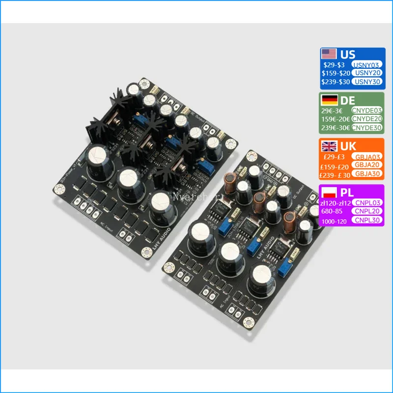 Nvarcher 3-ways DC Linear Stabilized Power Supply Fnished Board LT1963A /OP+MOS 12V 5V