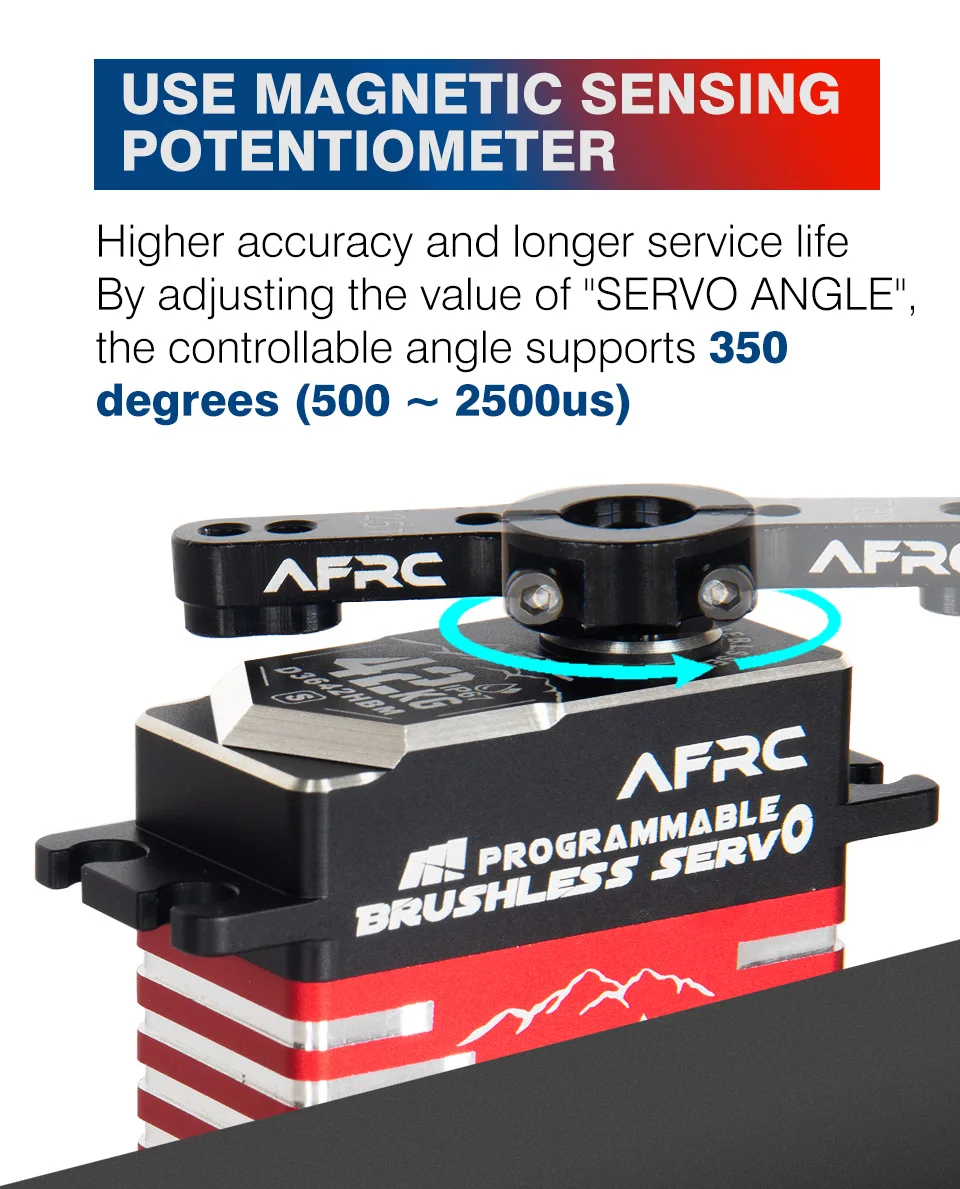 42KG Programmierbares Smartes Bürstenloses Servo IP67 Wasserdicht für HSP YOKOMO TRXXXS 1/5 1/8 1/10 RC Auto Flugzeuge AFRC D3642HBM-S – Detail 4