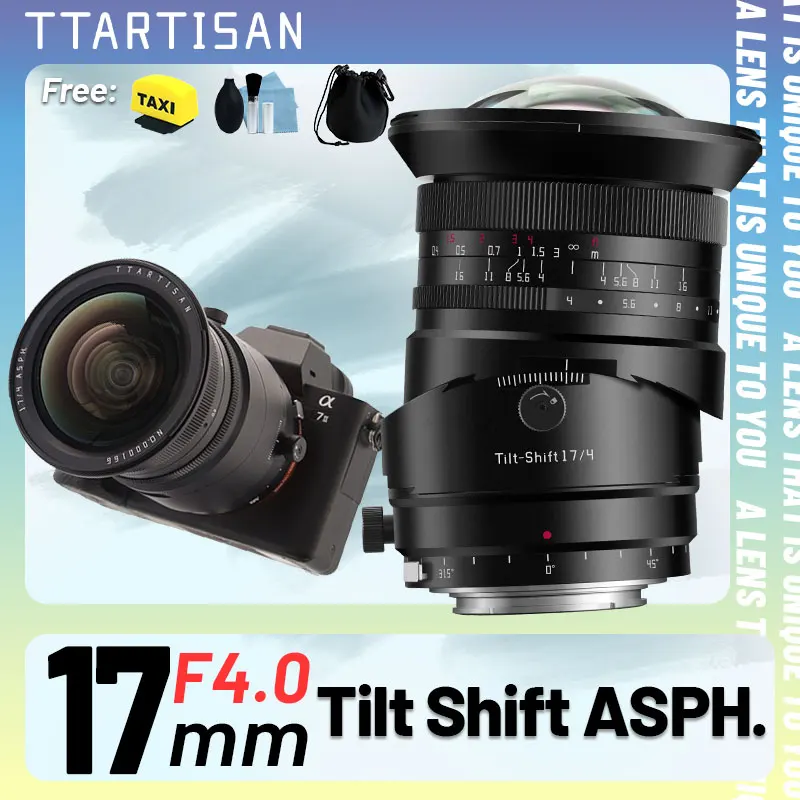 TTArtisan Tilt-shift 17mm F4 Full Frame Wide Angle Lens for Sony E Nikon Z Canon R Sigma Leica L Fujifilm GFX A7R A7M FP R8 Z6