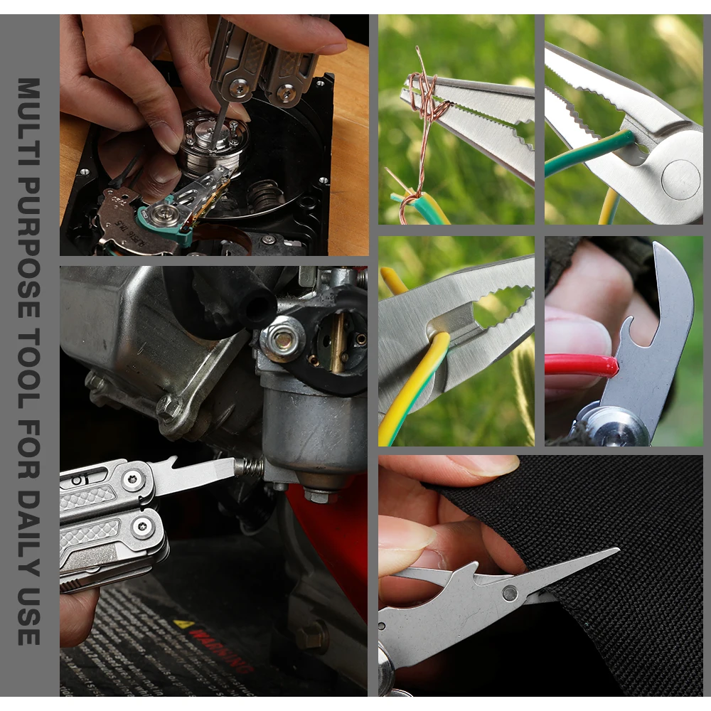 SWISS TECH Multitool, pinza pieghevole Multi pinza 17 in 1, pinza Multitool perfetta per campeggio, pesca ed escursionismo