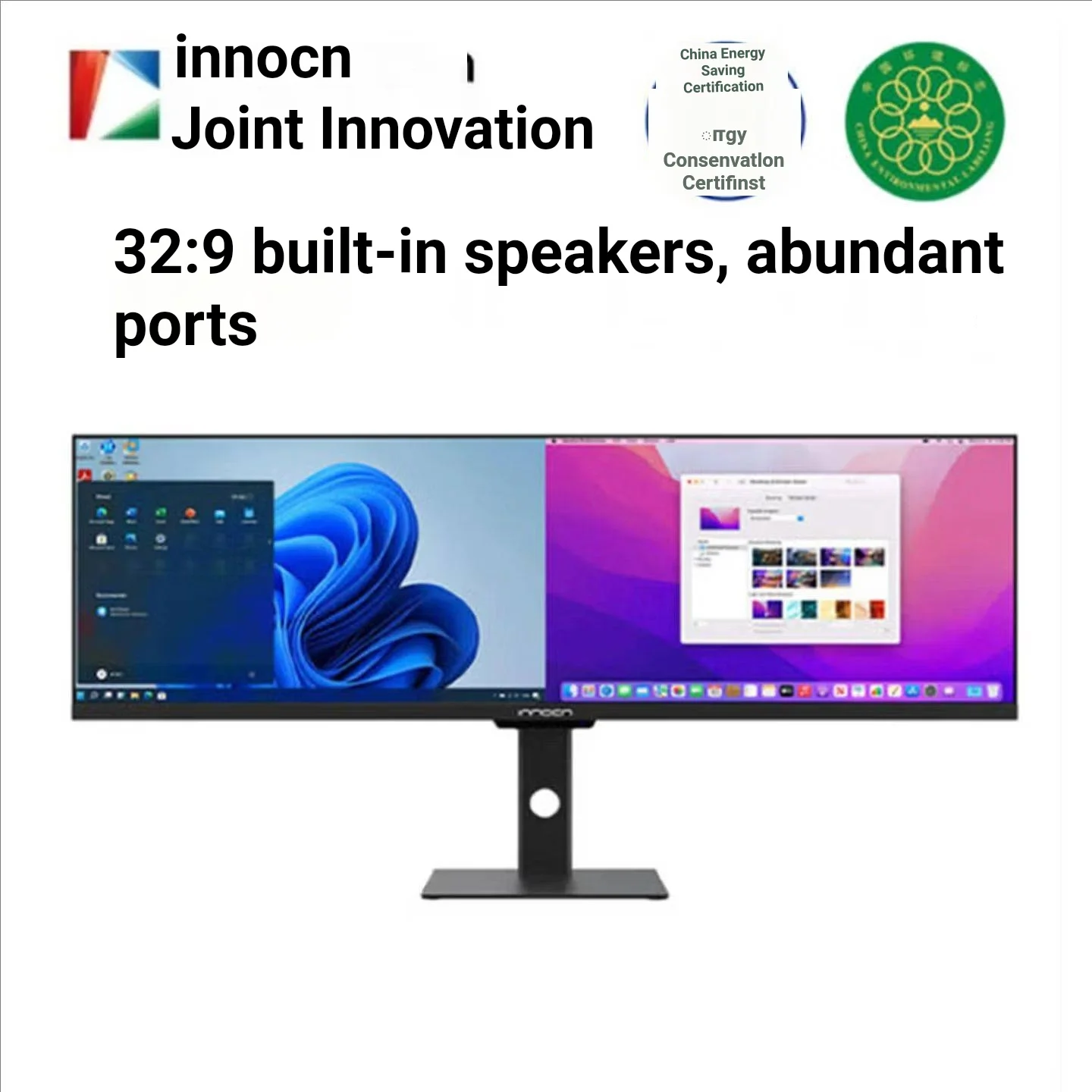 innocn 44C1G 43.8-inch 32:9 screen 4K120HZ HDR400 IPS PANEL MONITOR DISPALY TYPE-C65W HDMI+DP WITH SPEAKER PIB/PBP KVM