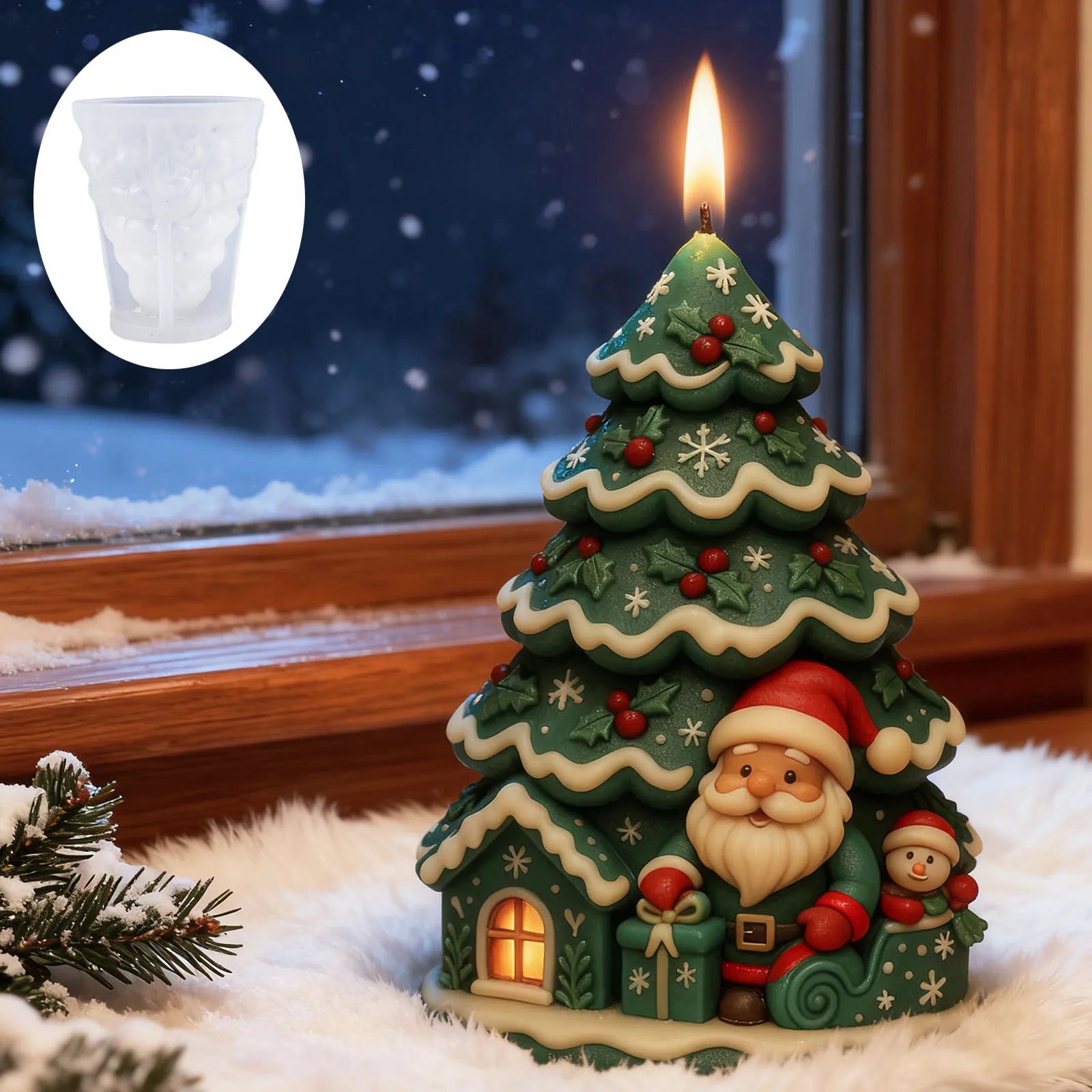 

DIY Santa Claus Candle Silicone Mold Handmade Christmas Gifts Scented Plaster Ornament Casting Molds for Candles Making Supplies