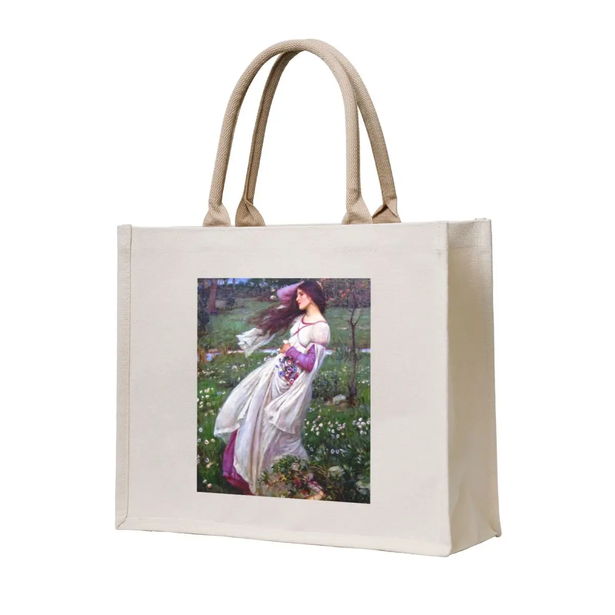 

Windflowers - John William Waterhouse Tote Bag Women's shopper hand bag ladies Woman shopper bag reusable grocery bags