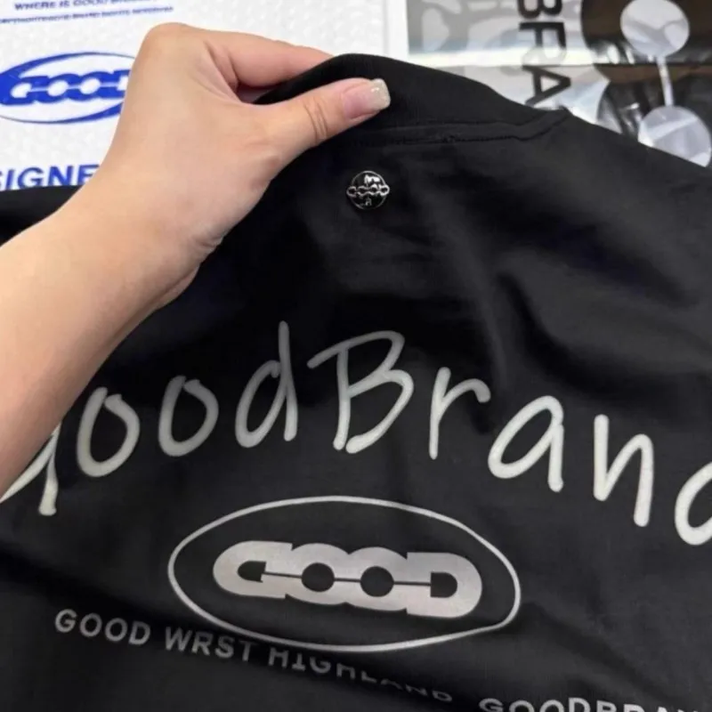 Men Women Summer 2XL GOODBRAND Tshirts Flower Dog Glitter Hotfix Rhinestone Letter Balck Round Neck Short Sleeve Top Tees
